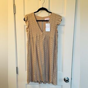 Pink Lily Lace Eyelet Dress Romper Size Small